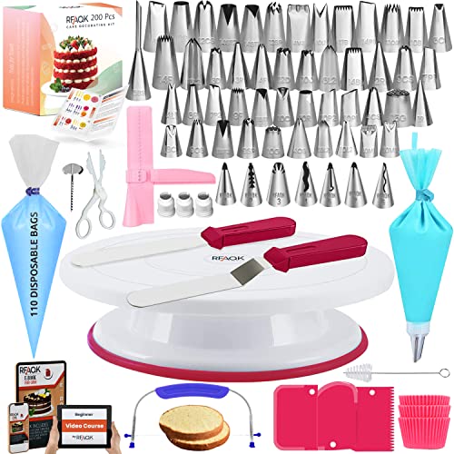Cake Decorating Kit with 55 Piping Tips & Tools