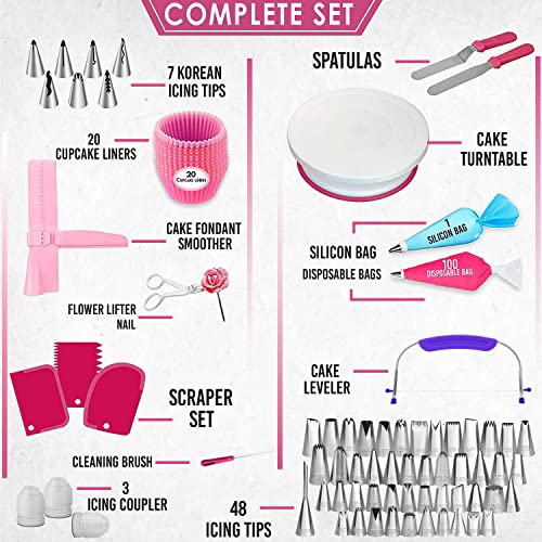 Cake Decorating Kit with 55 Piping Tips & Tools