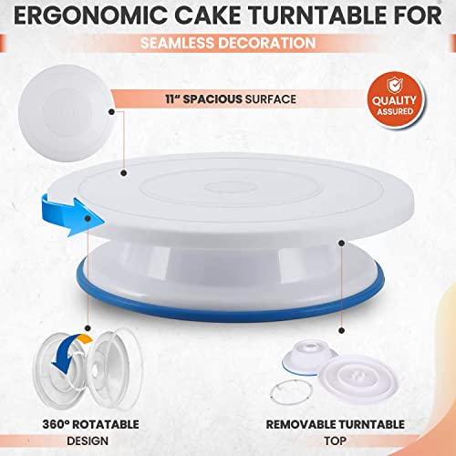 Rotating Cake Stand with Baking Tools and Accessories