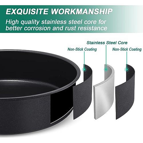 Set of 2 8" Non-Stick Stainless Steel Cake Pans