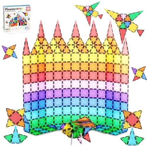 PicassoTiles 100pc Clear Magnetic Building Set - Inspiring Creativity