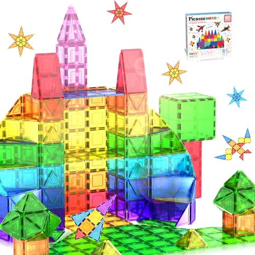 PicassoTiles 60pcs Magnetic Building Blocks - Inspire Creativity