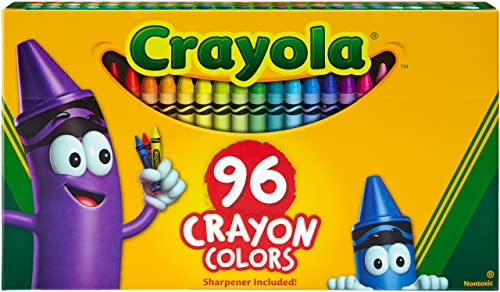 96-Color Classic Crayons in Flip-Top Pack with Sharpener
