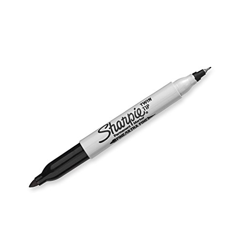 4 Pack SHARPIE Twin Tip Permanent Markers, Black