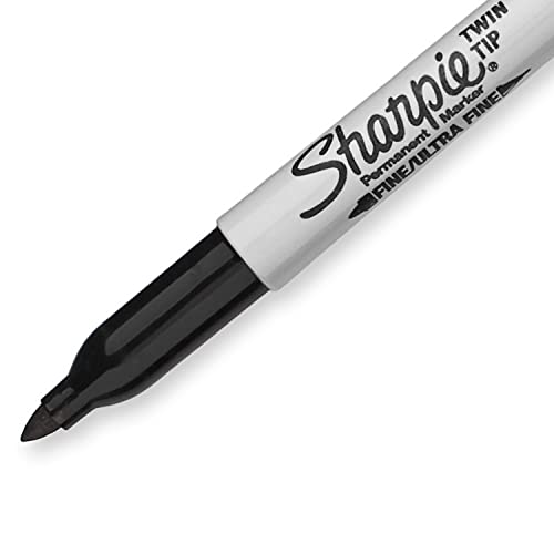 4 Pack SHARPIE Twin Tip Permanent Markers, Black