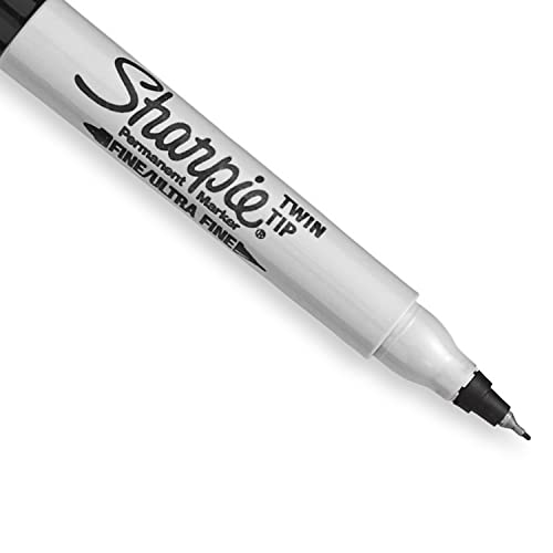4 Pack SHARPIE Twin Tip Permanent Markers, Black