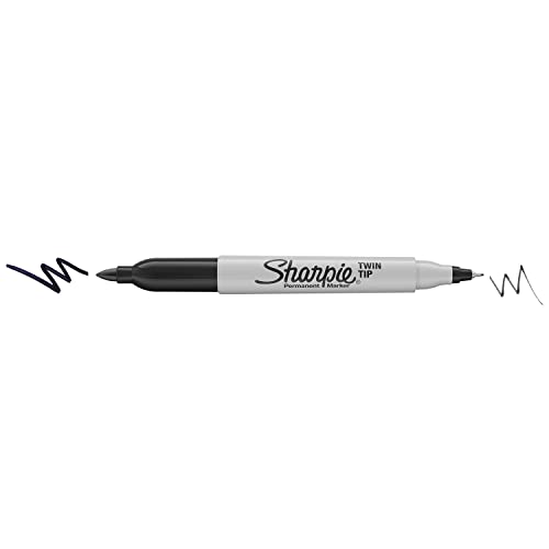 4 Pack SHARPIE Twin Tip Permanent Markers, Black