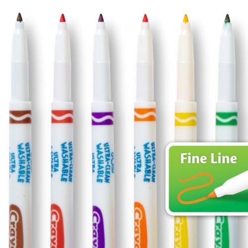Crayola Fine Line Washable Markers, 40ct, Kids Coloring