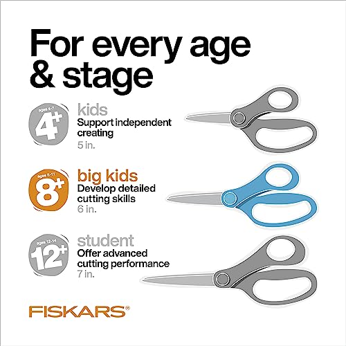 Fiskars 6" Big Kids Scissors, Ages 8+, Turquoise