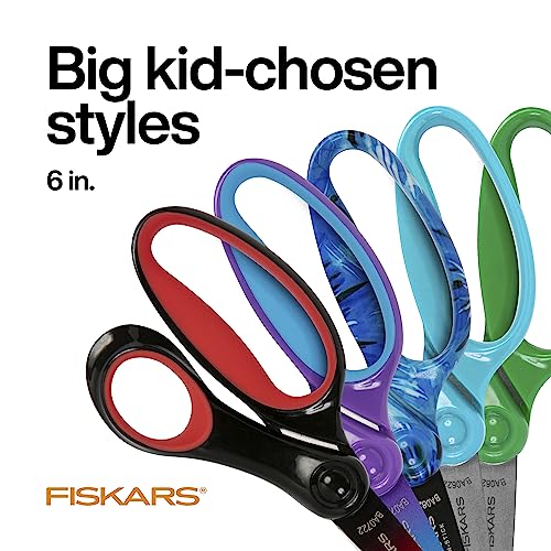 Fiskars 6" Big Kids Scissors, Ages 8+, Turquoise