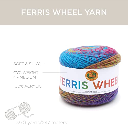 Multicolor Lion Brand Yarn for Knitting/Crocheting, 1-Pack