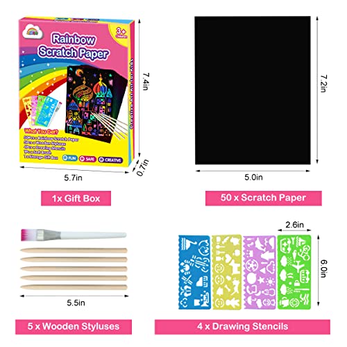 Rainbow Scratch Paper Art Set with Stylus Kit