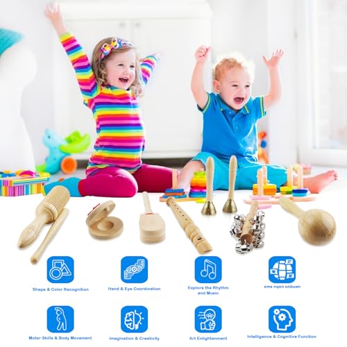 Eco-Friendly Kids Percussion Instruments Set with Storage Bag
