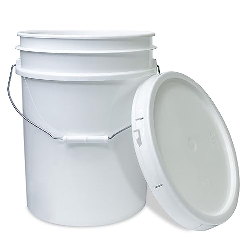 5-Gallon White Plastic Bucket with Lid for Homeschoolers