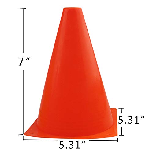 12 Pack Orange 7" Plastic Traffic Cones Agility Marker