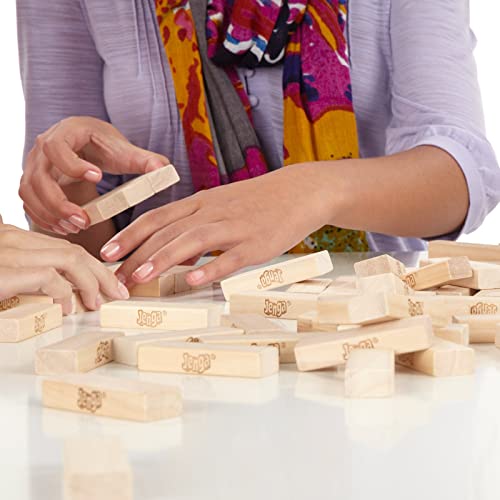 Hasbro Jenga Classic Stacking Game, Genuine Hardwood Blocks