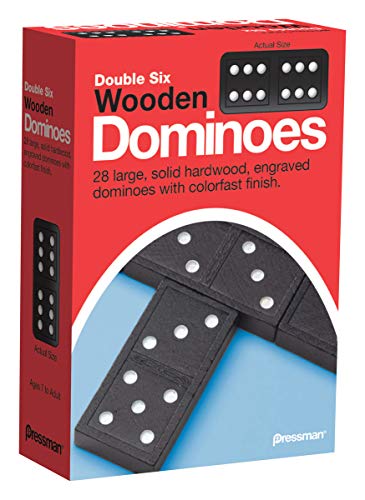 Wooden Dominoes Set: Pressman Toy Double Six, 28-Piece