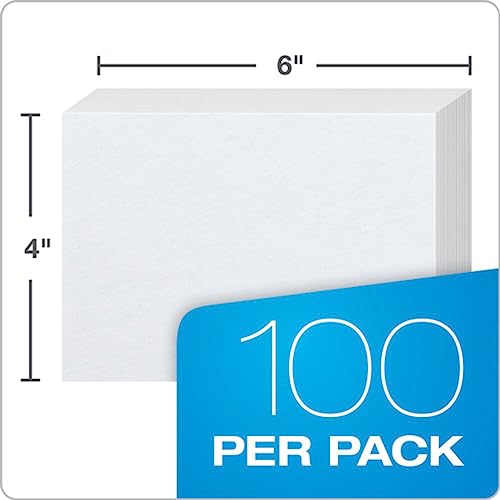 Oxford Blank Index Cards, White, 4"x6", 100/pack