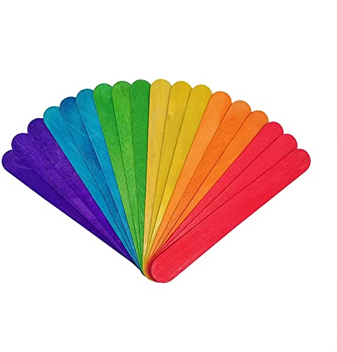 100 Colored Jumbo Craft Sticks for DIY Projects