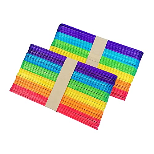 100 Colored Jumbo Craft Sticks for DIY Projects