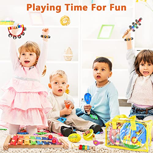 20-Piece Kids Wooden Musical Instruments Set