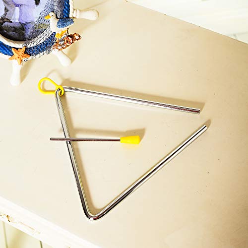 6 Inch Steel Triangle Musical Instrument with Striker