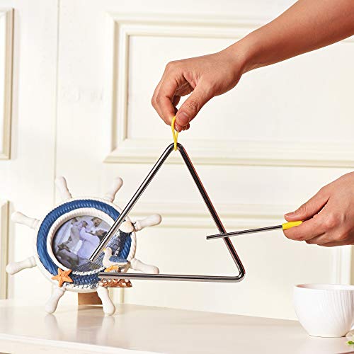 6 Inch Steel Triangle Musical Instrument with Striker