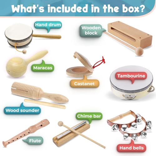 STOIE Montessori Wooden Musical Instruments for Toddlers