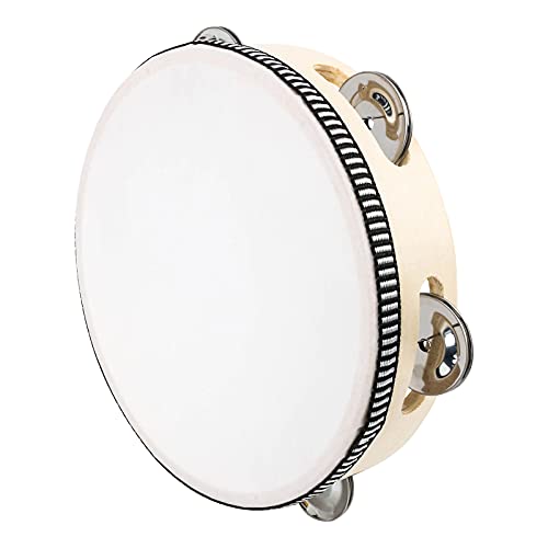 Dreokee 6-Inch Wooden Handheld Tambourine