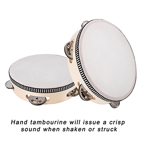 Dreokee 6-Inch Wooden Handheld Tambourine