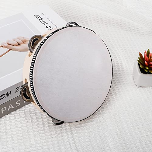 Dreokee 6-Inch Wooden Handheld Tambourine