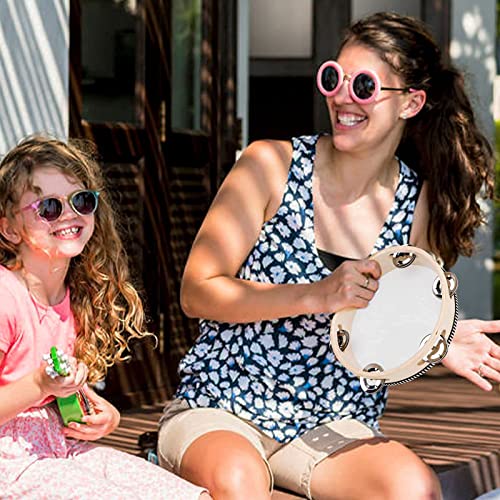 Dreokee 6-Inch Wooden Handheld Tambourine