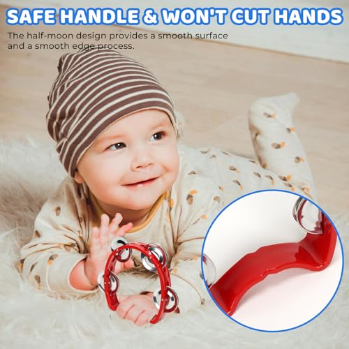 5-Pack Handheld Colored Tambourines for Kids