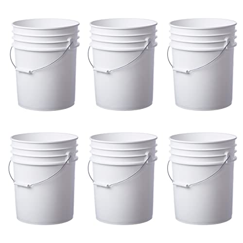 6 Pack Premium BPA-Free 5 Gallon Buckets