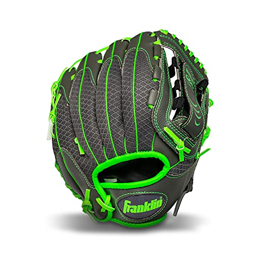 Youth Baseball Softball Right Hand Glove - Graphite/Lime