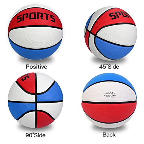 Youth Size 5 Premium Rubber Basketball - Red/White/Blue