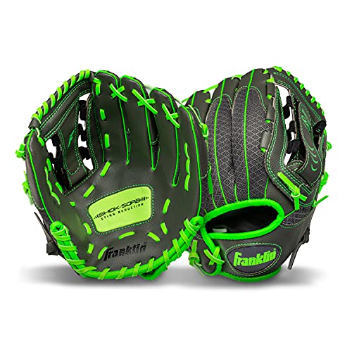 Youth Baseball Softball Right Hand Glove - Graphite/Lime