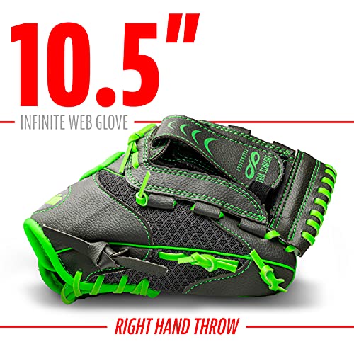 Youth Baseball Softball Right Hand Glove - Graphite/Lime