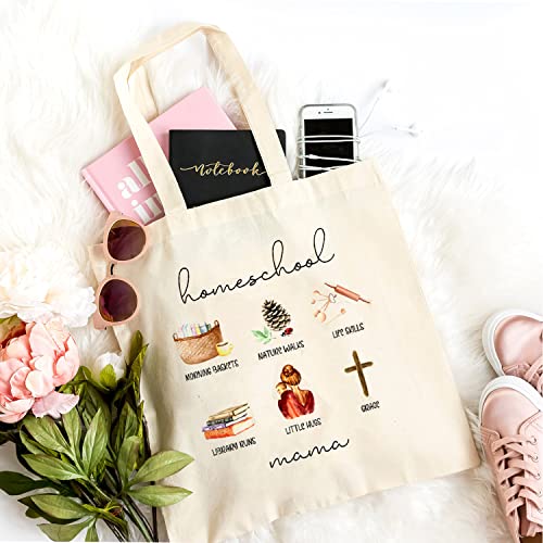 Christian Homeschool Mama Canvas Tote Bag