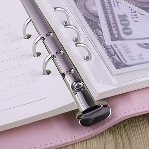 Pink A5 PU Leather 6-Ring Budget Binder