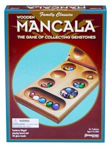 Real Wood Folding Mancala Game with Stones
