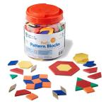 250 Plastic Pattern Blocks for Preschool Shape Games