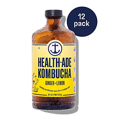 Organic Kombucha Tea with Ginger-Lemon Flavor