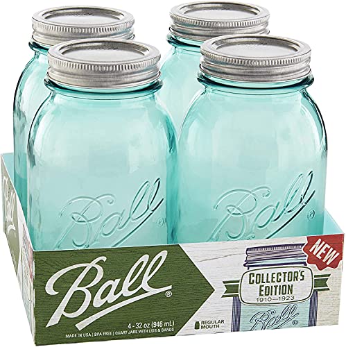 Vintage 32 oz Aqua Canning Jars Set