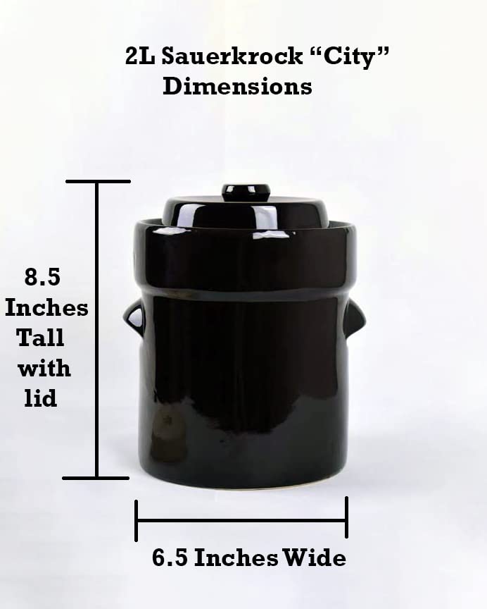 2L Stoneware Fermentation Crock with Weights & Lid