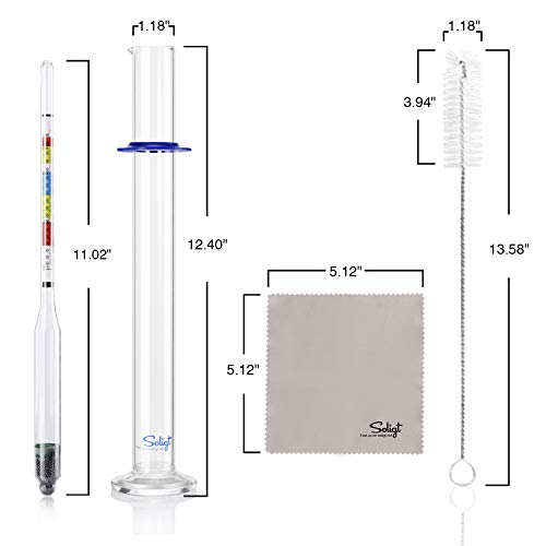 Triple Scale Hydrometer & Glass Test Jar - Fermentation Kit