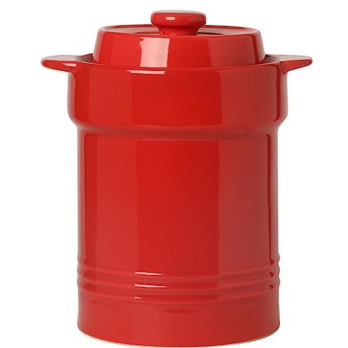 2L Keramik-Gärtopf für Sauerkraut - Rot
