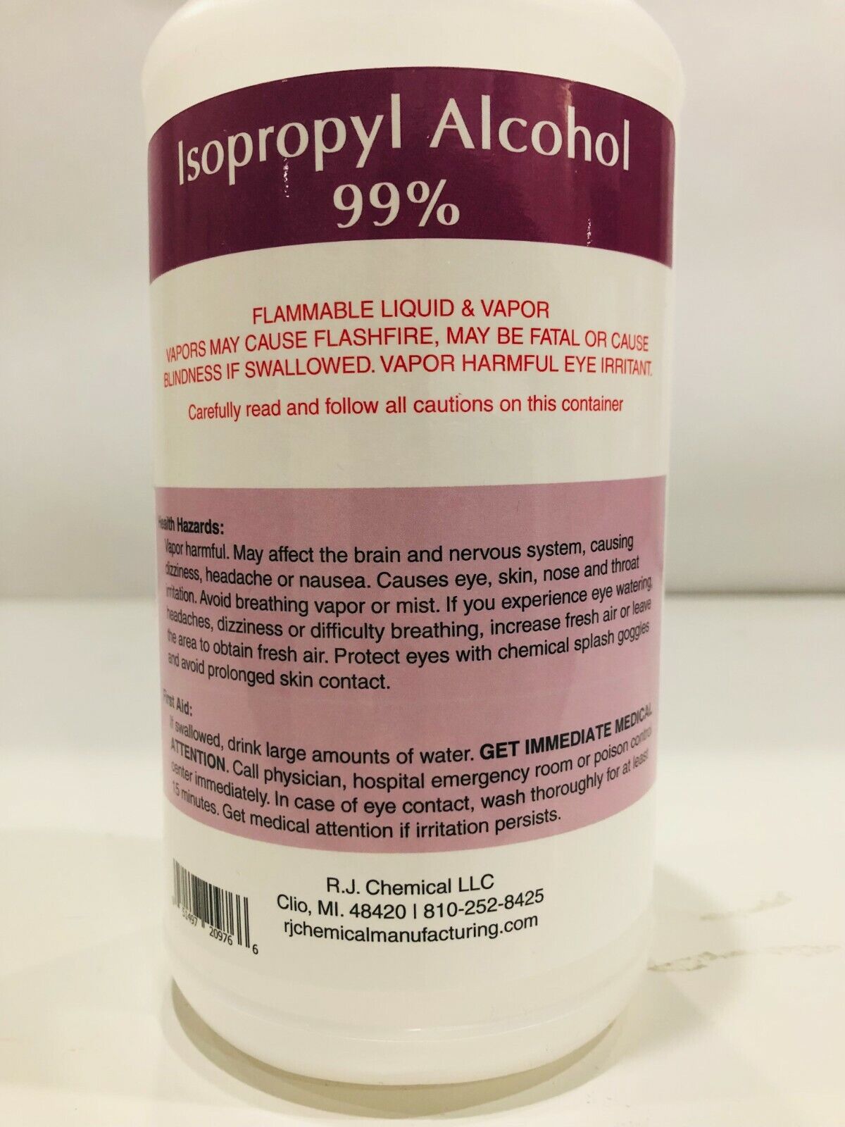 99% Pure Isopropyl Alcohol - 4 Gallons/16 Quarts