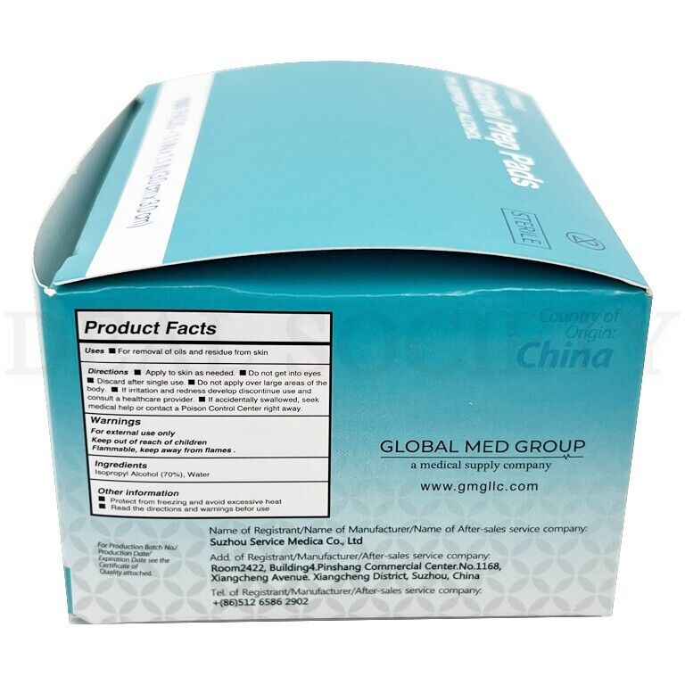 800 Sterile Isopropyl Alcohol Prep Pads