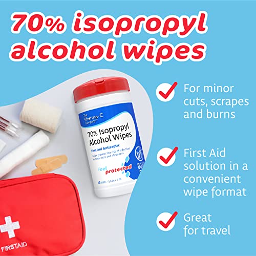 Pharma-C-Wipes 70% Isopropyl Alcohol - Case of 6